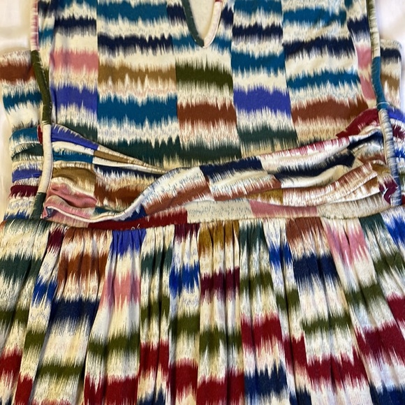 Anthropologie Maeve Sennebec Keyhole Dress Multicolor Rainbow Jersey Knit - Picture 9 of 11